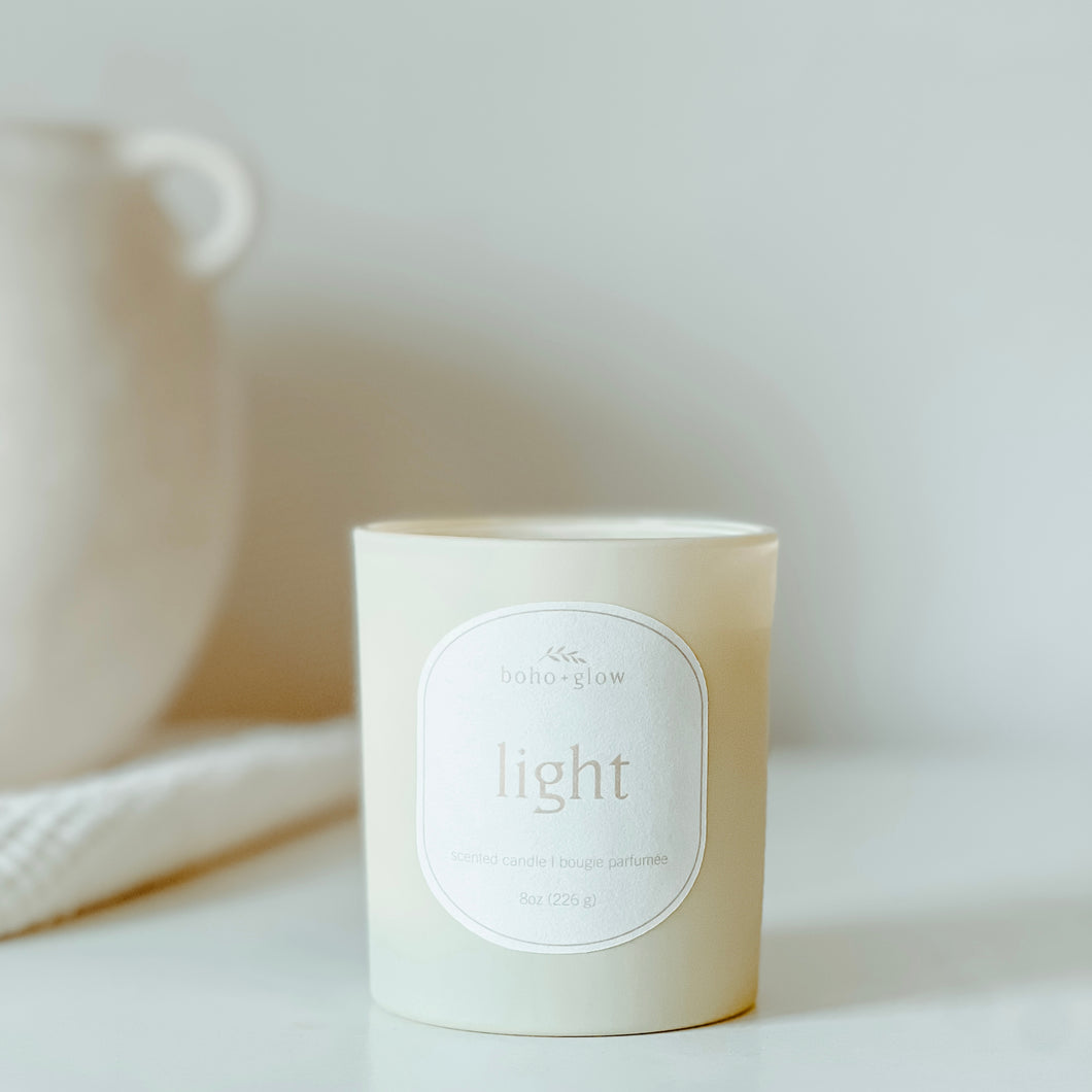 light - coconut soy wax candle *NEW!