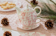 Load image into Gallery viewer, vintage holiday bow / tea for one set