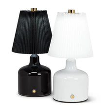 Load image into Gallery viewer, PLEATED SHADE LED TABLE LAMP / BLACK