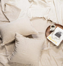 Load image into Gallery viewer, KANTHA SQUARE CUSHION / BEIGE