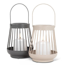 Load image into Gallery viewer, SPOKE LANTERN WITH LED CANDLE / GREY