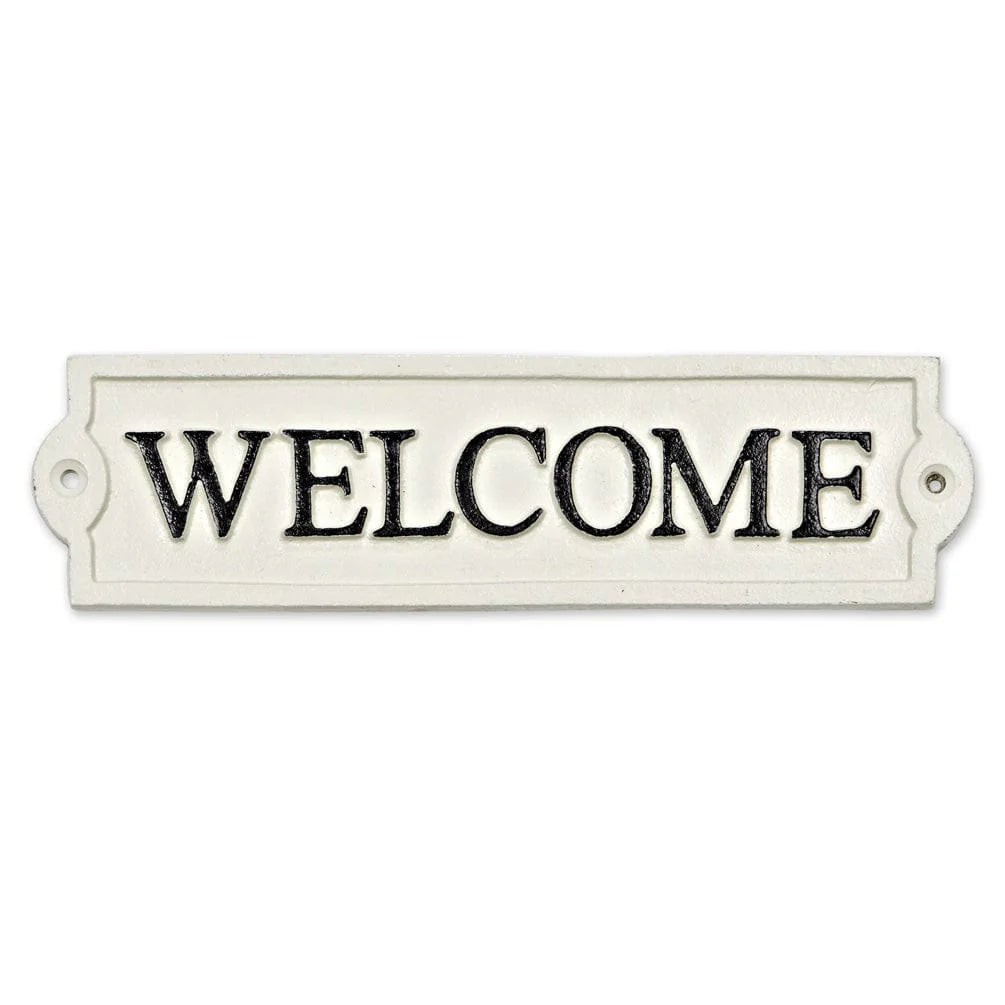 WELCOME IRON SIGN / WHITE & BLACK