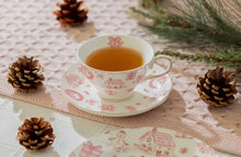 Load image into Gallery viewer, vintage holiday bow / tea cup &amp; saucer/ 7oz
