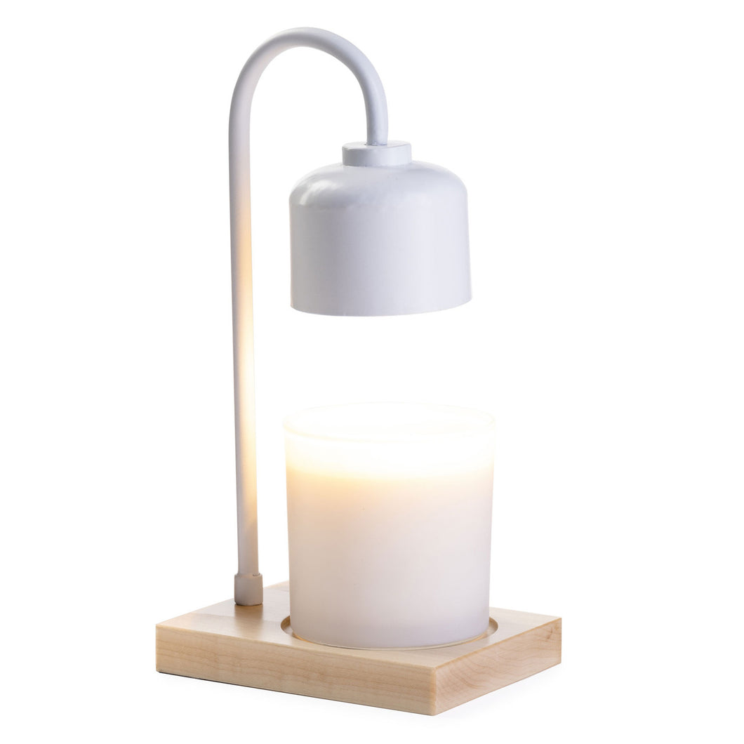 candle warmer lamp - white/wood
