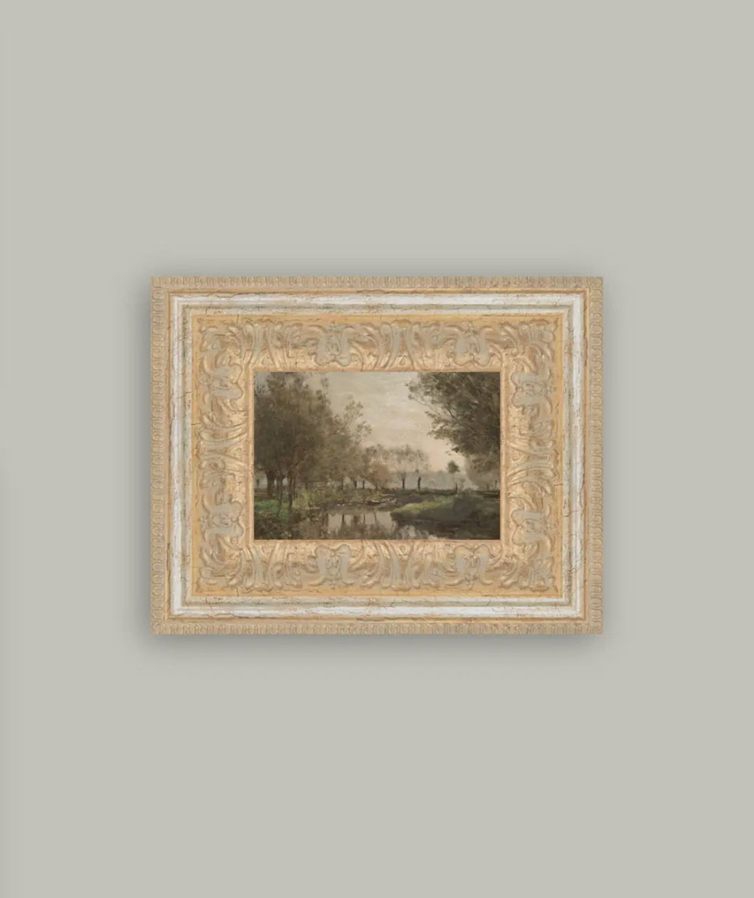ANTIQUE FRAMED ART / THE CREEK