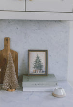 Load image into Gallery viewer, Christmas Tree with Presents Antique Art // 7x9”
