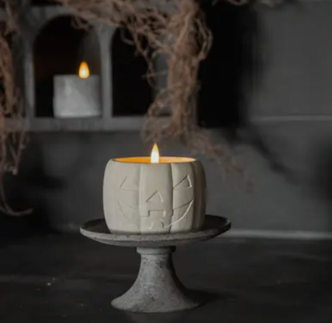 Cream Jack-O-Lantern 3D flame candle
