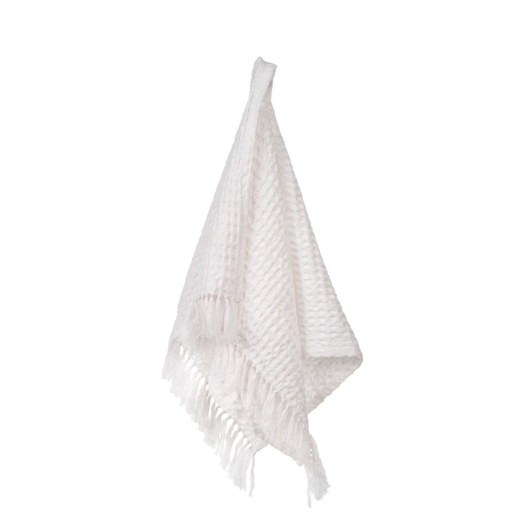 WAFFLE HAND TOWEL / WHITE