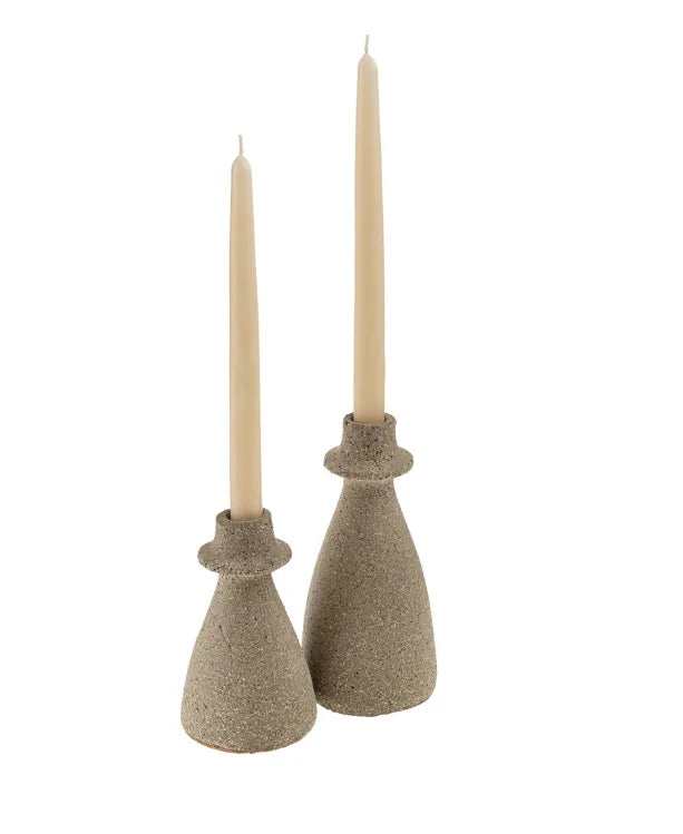 Arta Terracotta Candle Holder / Sand Large