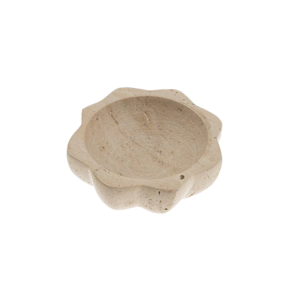 Travertine Lotus Salt Bowl
