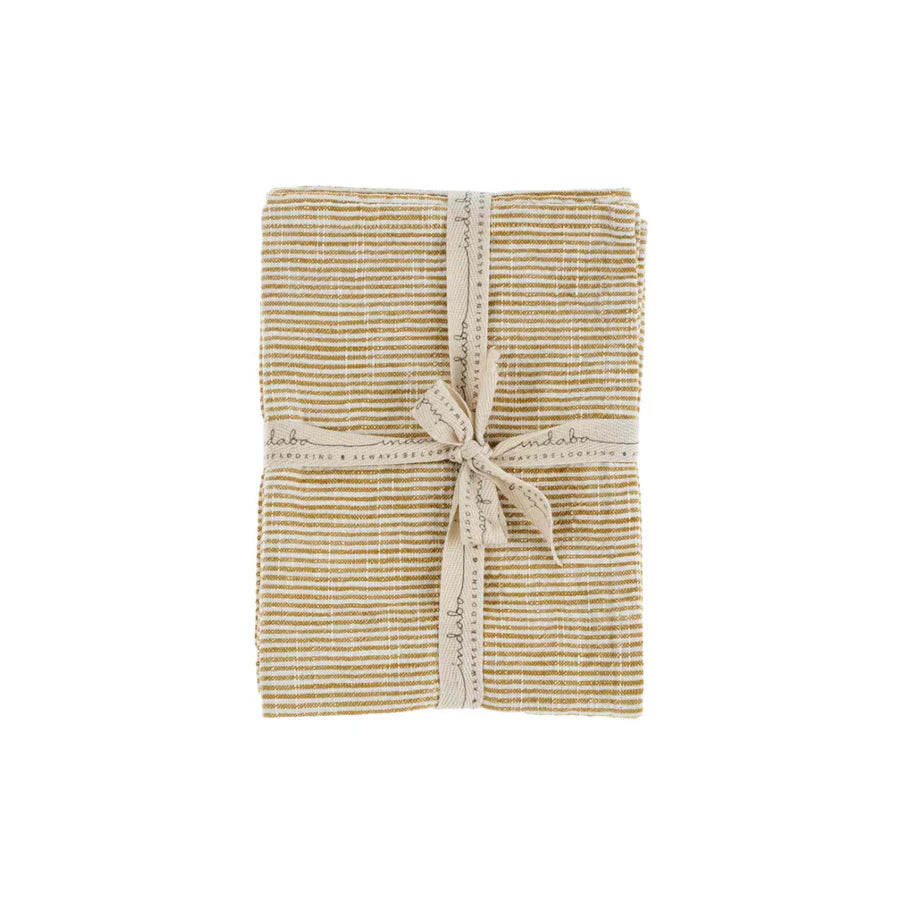 CHEF STRIPE TEA TOWELS / OCHRE (set of 2)