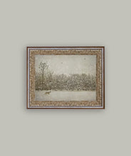 Load image into Gallery viewer, Winter Fawn Framed Antique Art // 10x8&quot;
