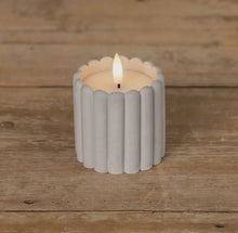 Load image into Gallery viewer, 3.25&quot; Grey Cement Column 3D Flame Candle
