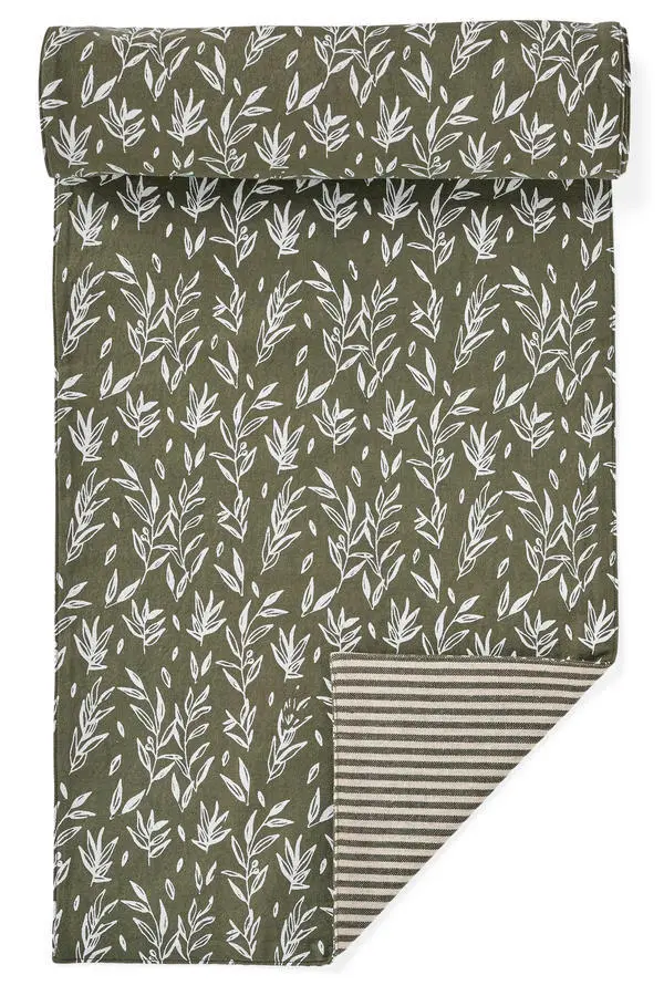 TABLE RUNNER / OLIVE BRANCH & STRIPE
